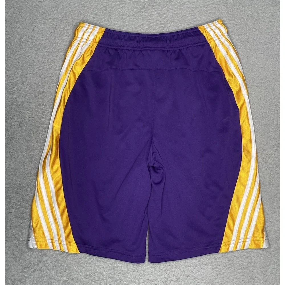 Vintage Adidas NBA LA Lakers Basketball Shorts Mens Large Purple‎ Gold White